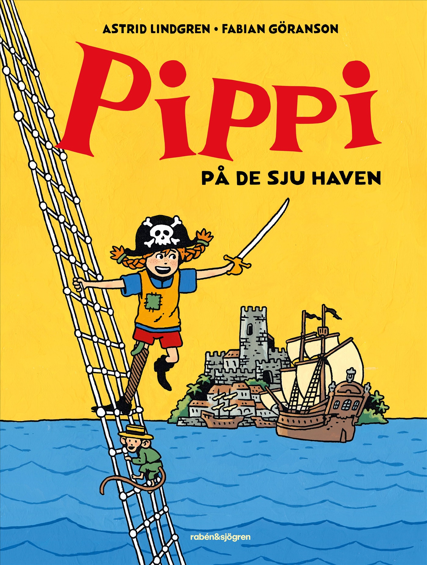 Omslag: Pippi på de sju haven