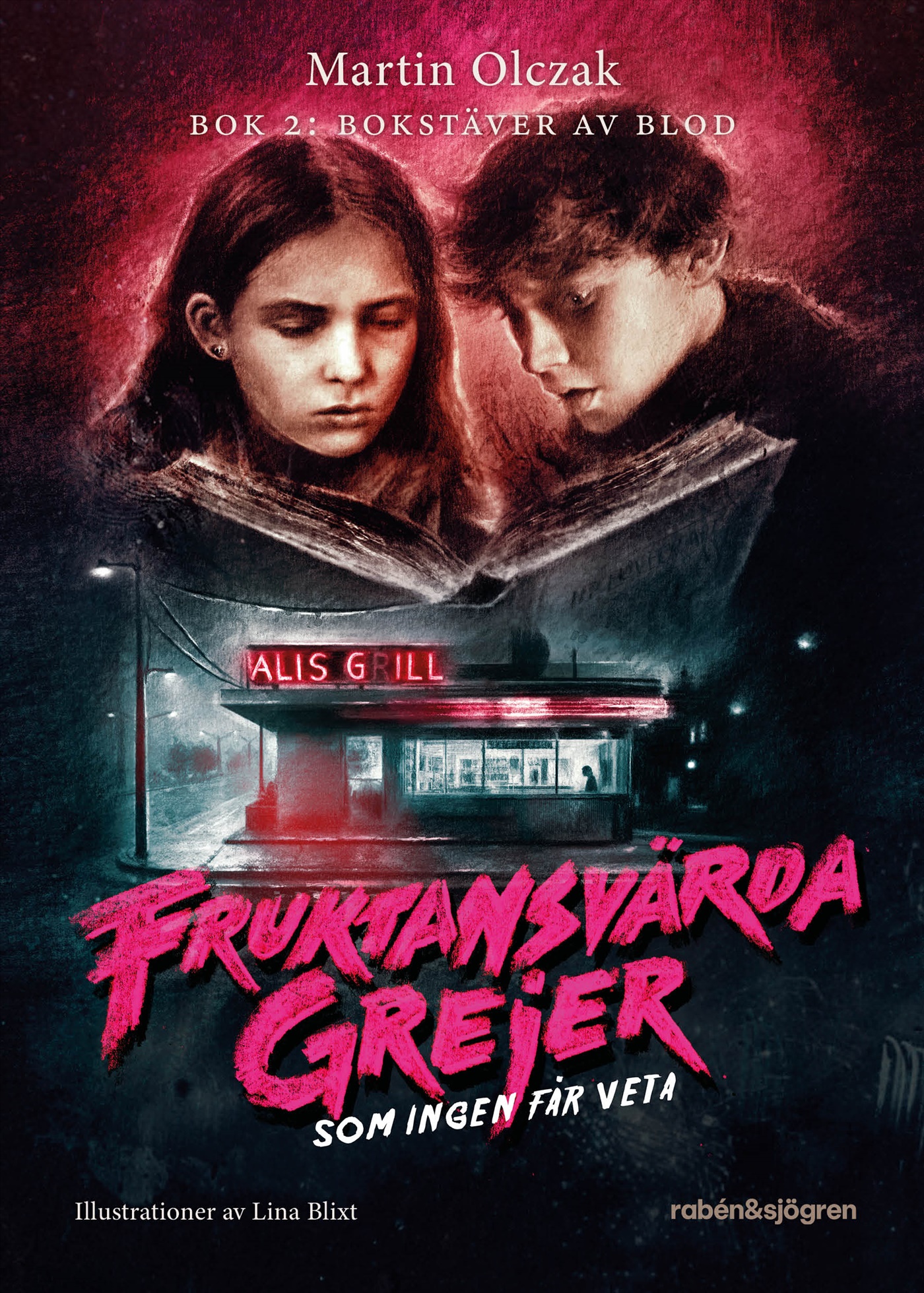 Omslag: Bokstäver av blod