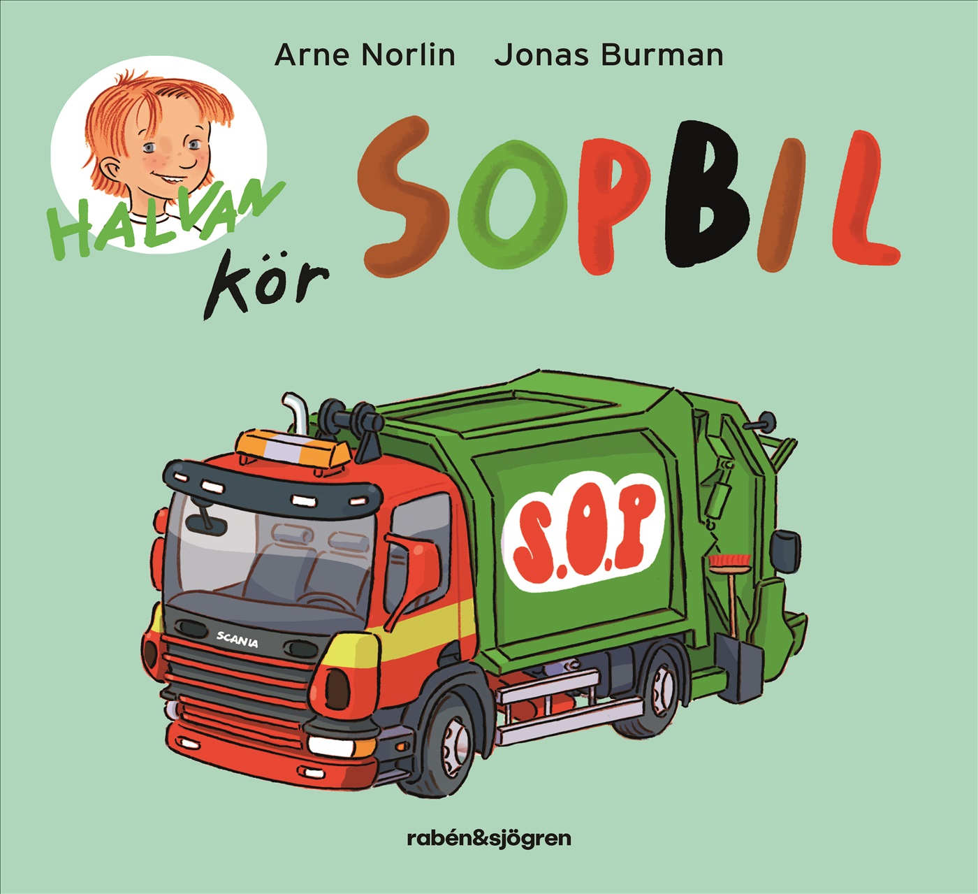 Omslag: Halvan kör sopbil